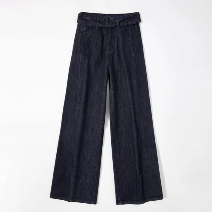 【ZHIXIAO】秋冬新款：加绒阔腿牛仔裤6892-1