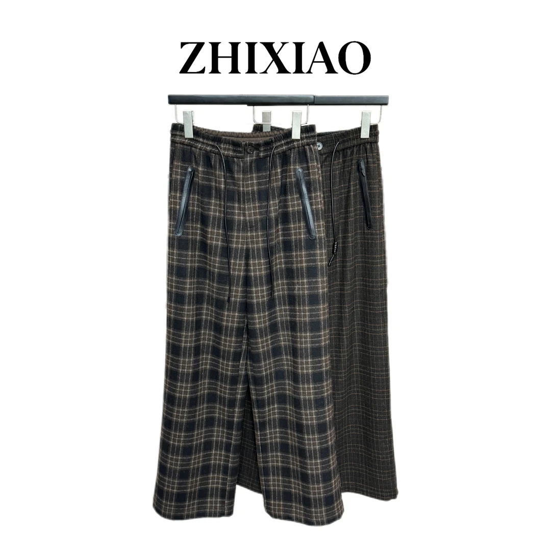 【ZHIXIAO】秋冬新款：抽绳格子休闲裤15691
