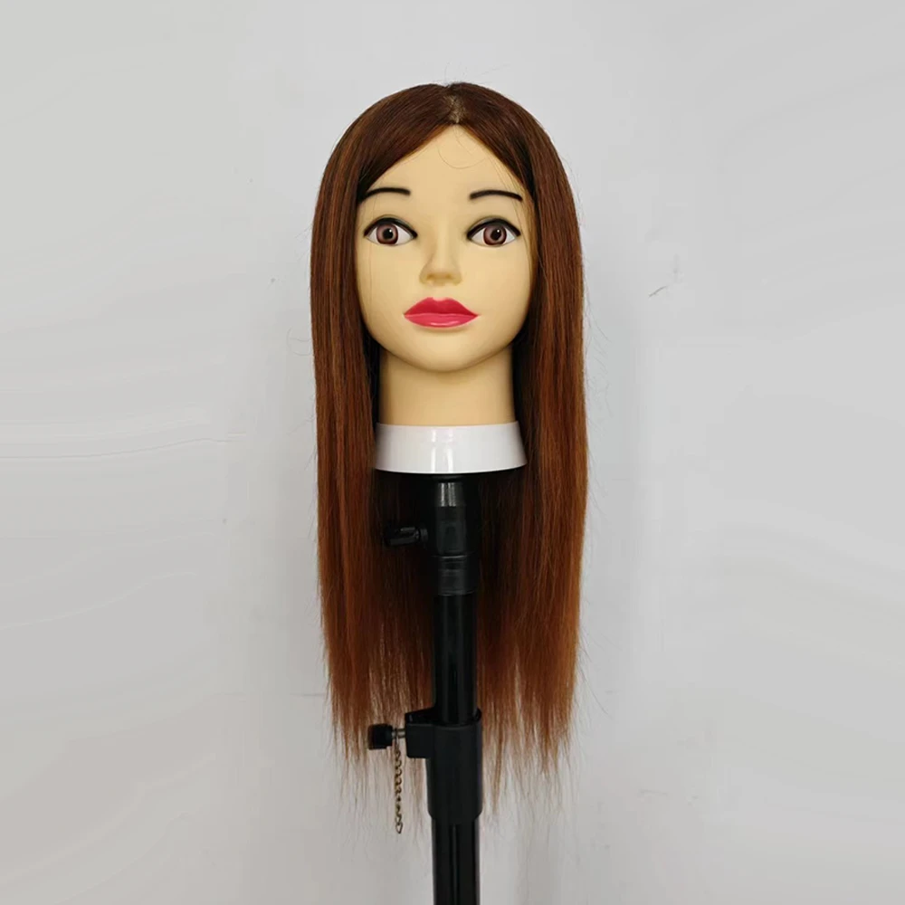 ％98真发头模18寸美发练习吹风造型精剪卷杠染冷热烫教习头模特头