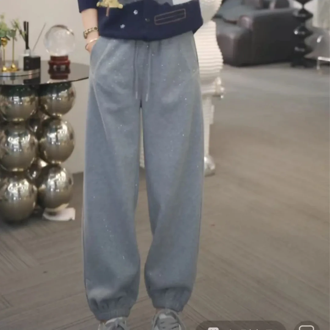 星光加绒萝卜裤【夜幕流星】冬季新款时尚纯色百搭休闲气质C0013