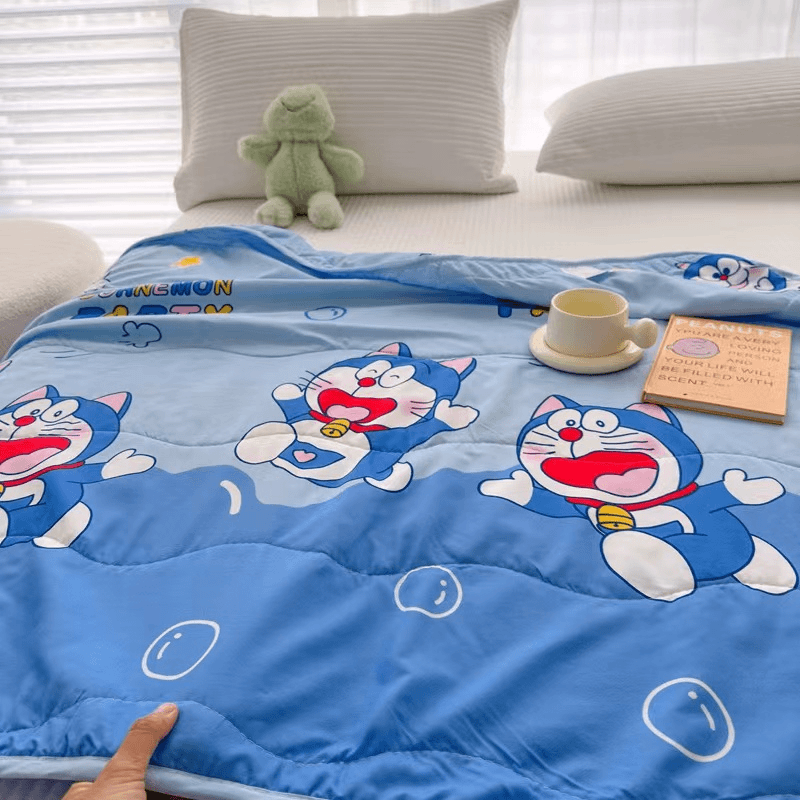 110儿童卡通印花植物印花夏被（蓝色叮当猫）