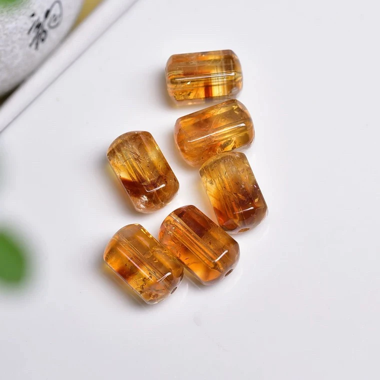 天然无优化黄塔晶黄水晶桶珠手链 diy手串手链配件饰品串珠