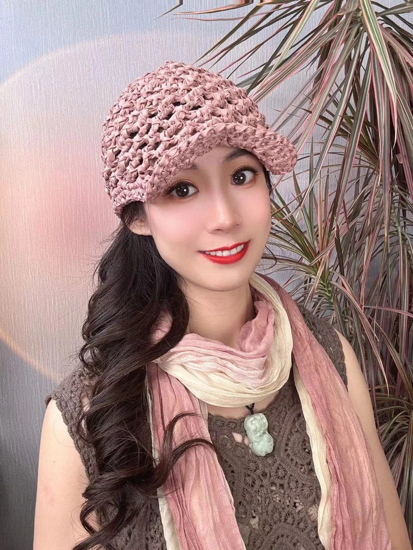 速干布条镂空钩织网棒球帽