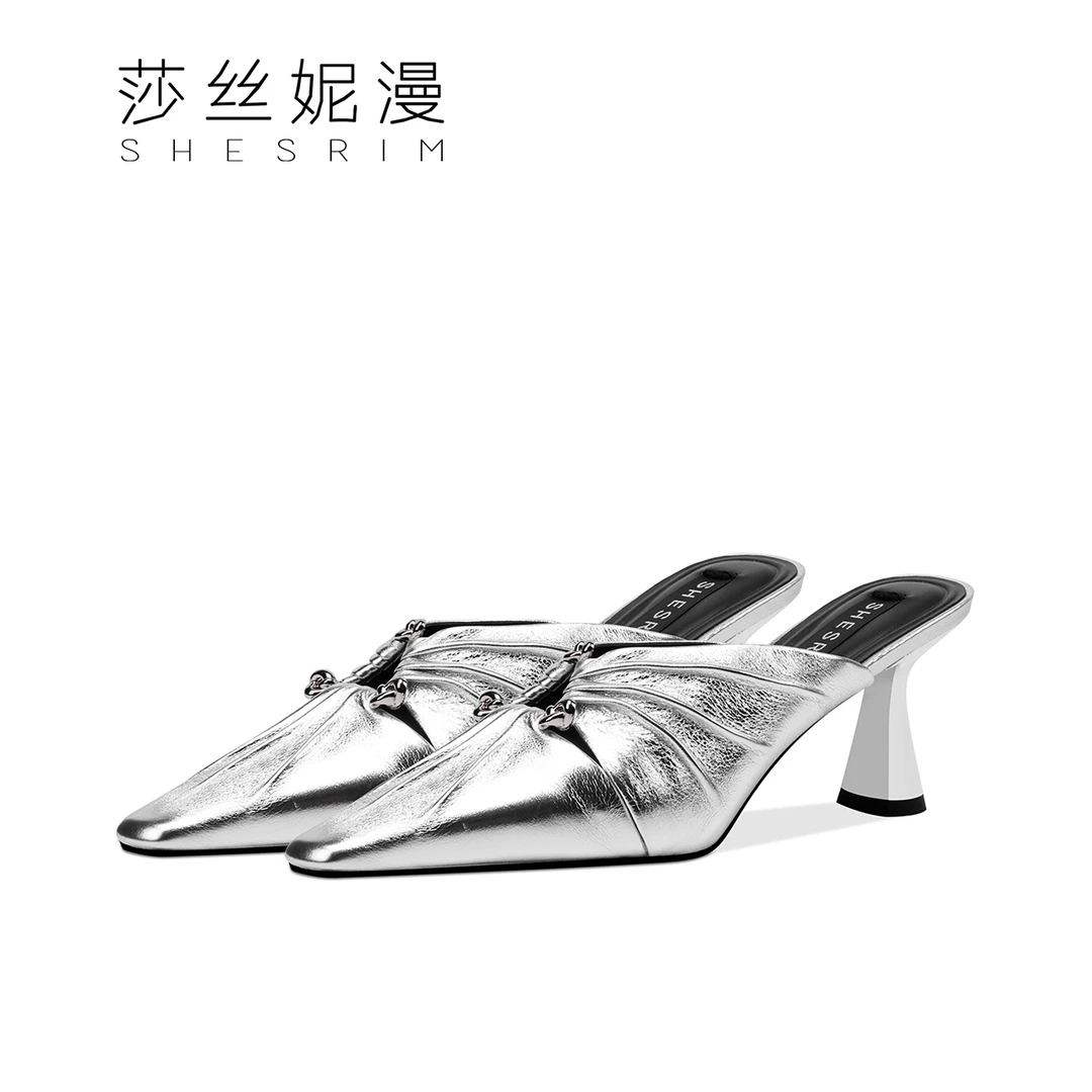F01-夏上气质白色时尚女士外穿高跟方头女鞋经