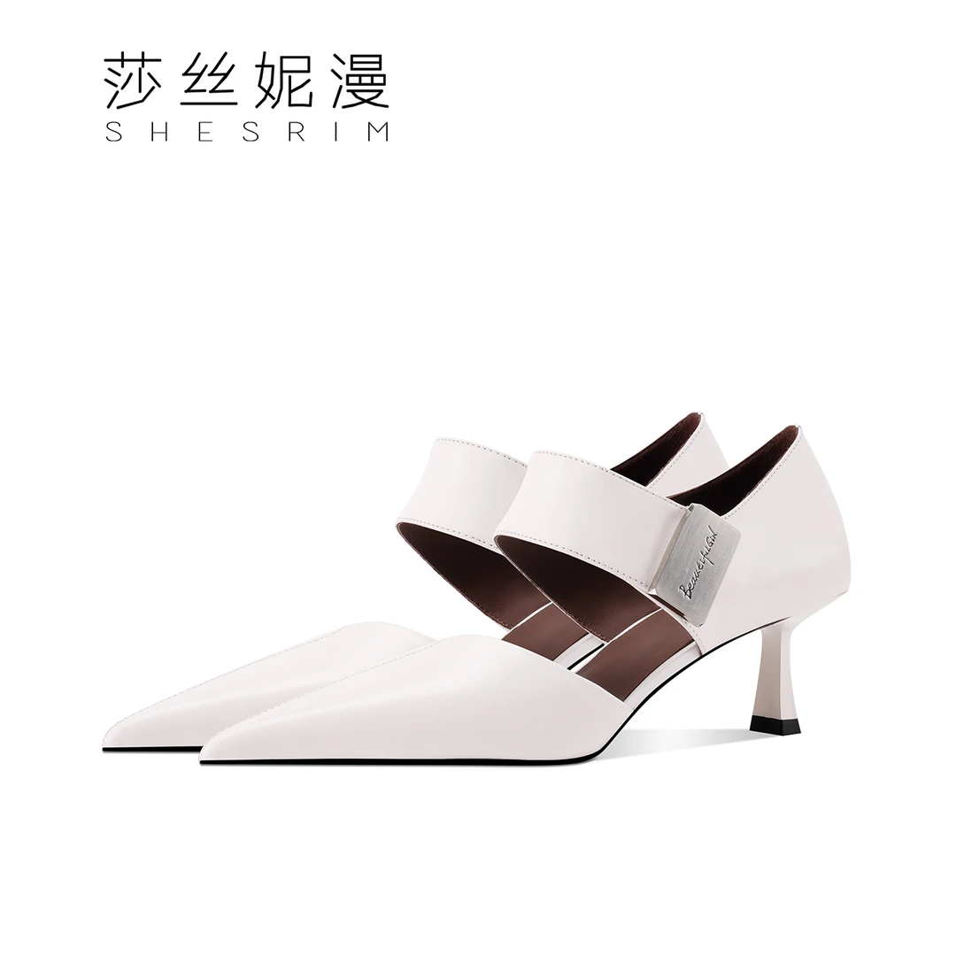 L71-春夏款上新包头凉鞋低跟黑色气质女人款跟高5cm女款尖头性感