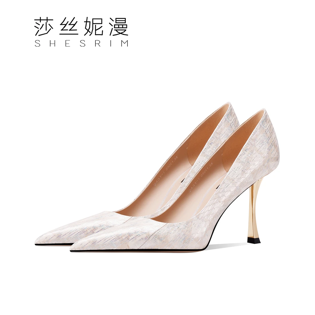 新款上新气质轻奢时尚性感细跟细高跟女鞋蛇皮系列高级感美丽