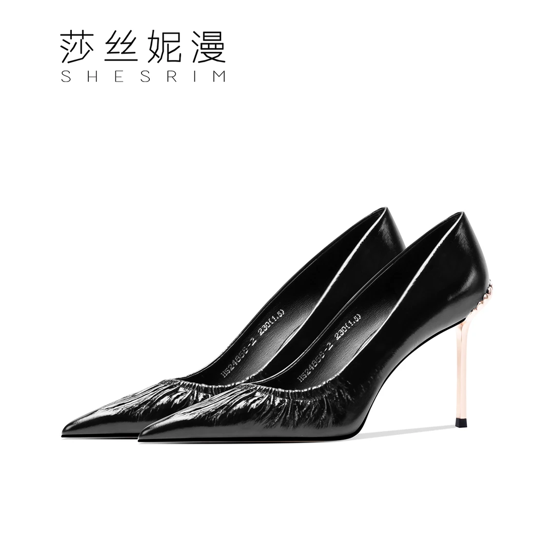 【人间富贵】 2024年春季新款高跟鞋尖头细跟通勤不累脚百搭名媛