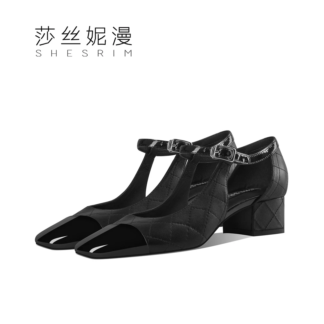 171-包头时装女2024夏季新款性感百搭圆头休闲一字带高跟鞋