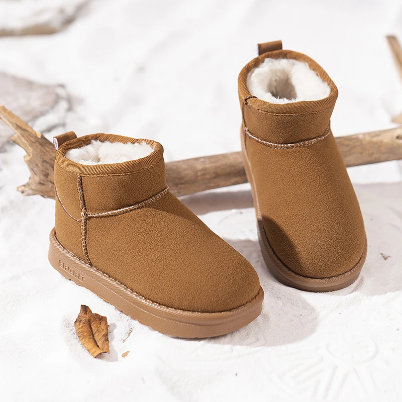 儿童加绒加厚雪地靴2024年冬季新款女童防滑防水保暖大棉靴男X011