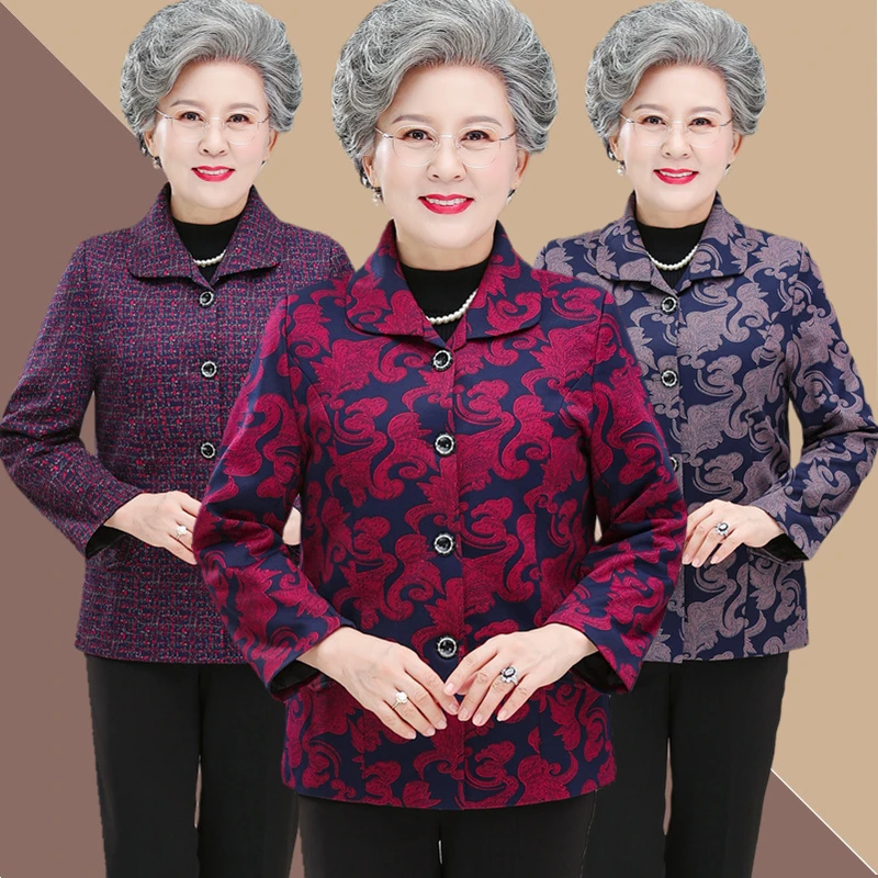 中老年人奶奶装春秋外套妈妈装秋款薄款衣服老太太607080岁上衣女