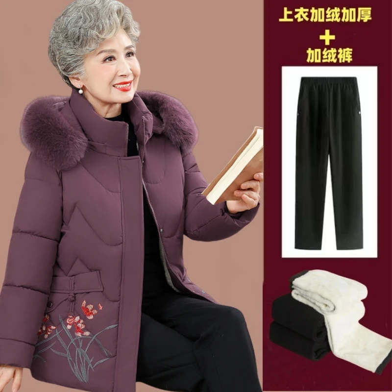 【省心穿搭】妈妈女装冬装加绒加厚外套棉衣中老年棉袄洋气加厚棉服