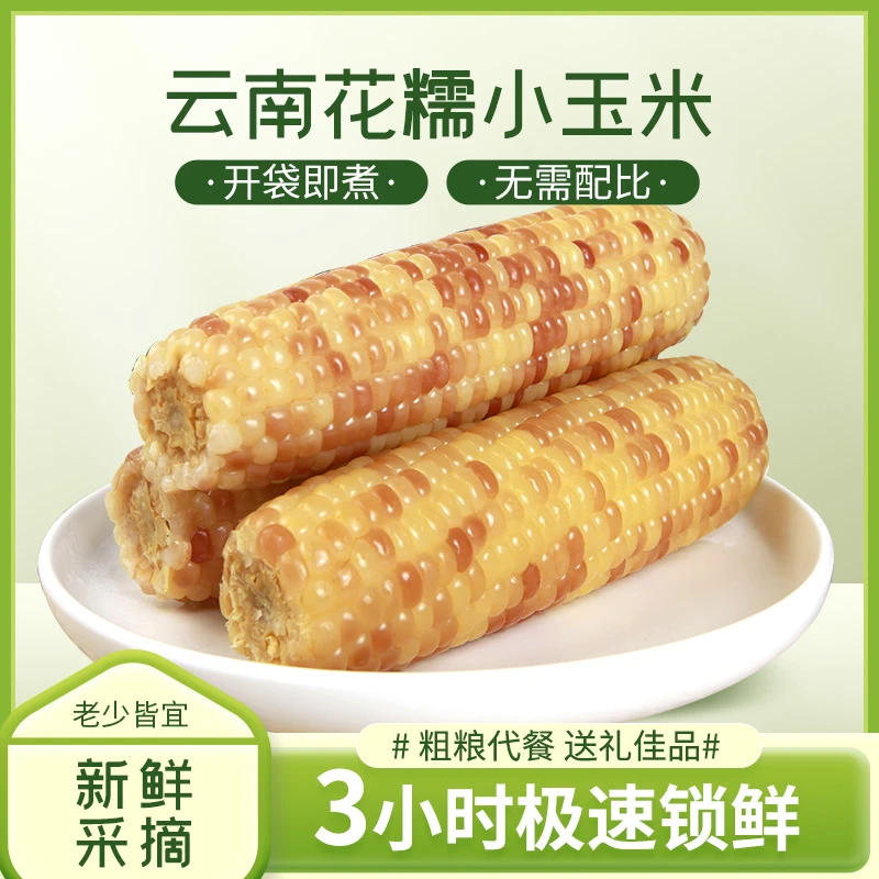 【精选花糯小玉米】西双版纳新鲜采摘真空包装即食软糯皮薄香甜玉米