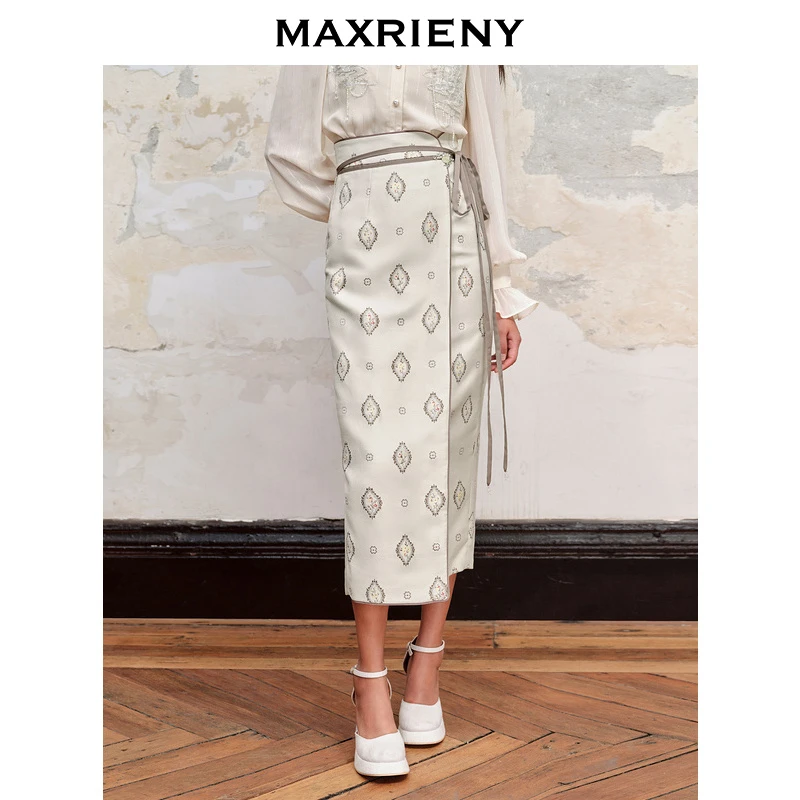 【林一专属】MAXRIENY月光仙美国风半裙新中式裙子气质春季