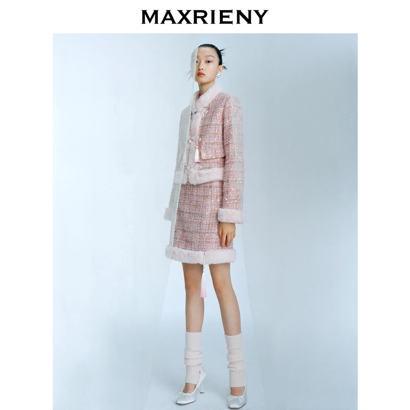 【诗语专属】MAXRIENY桃花拂雪半裙秋冬半身裙