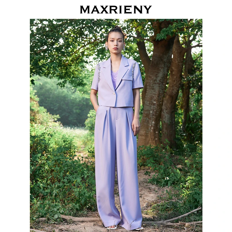 【老板娘夏天】MAXRIENY垂感阔腿裤遮肉显瘦休闲长裤简约瑜伽直筒夏