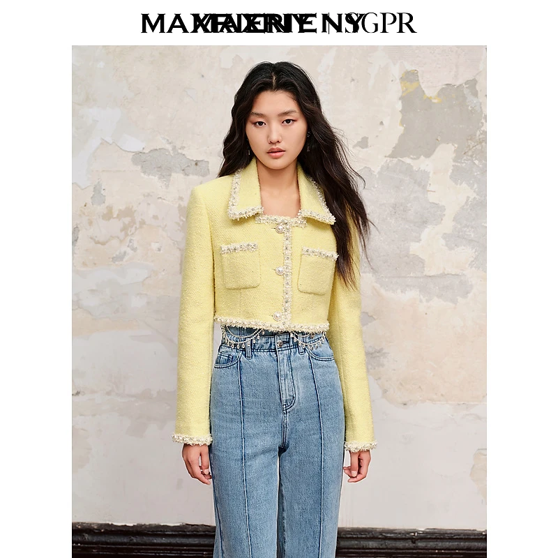 【蜜思仝】MAXRIENY名媛千金小香风日落黄花纱香风外套
