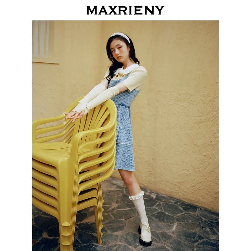 【高高甄选】MAXRIENY甜辣背心连衣裙女新中式盘口牛仔裙