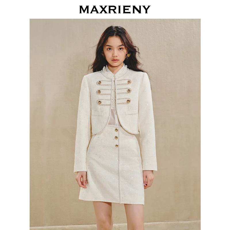 【陈大可专属】MAXRIENY外套秋冬宫廷复古风粗花呢千金小香上衣女