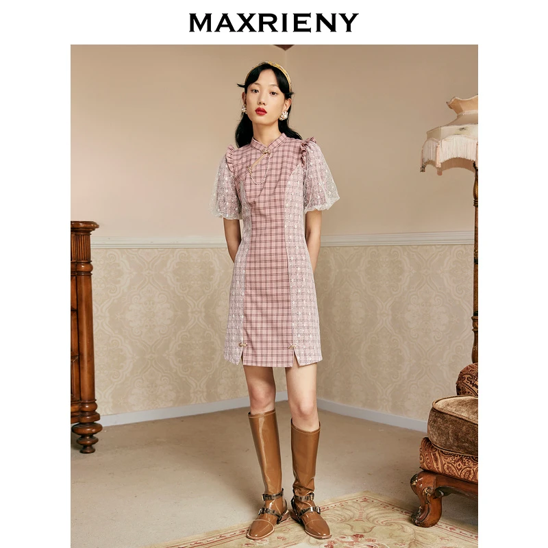 M-MAXRIENY连衣裙色战袍女款网红款