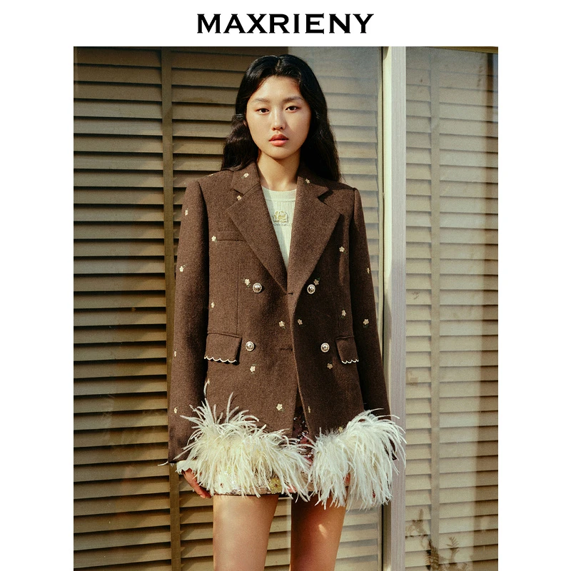 【陈大可专属】MAXRIENY宫廷复古感绣花外套女年冬