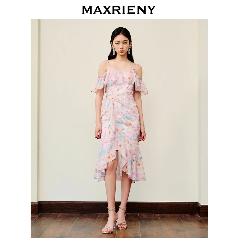 （丫头）MAXRIENY虞书欣同款春夏连衣裙春夏超显瘦连衣裙