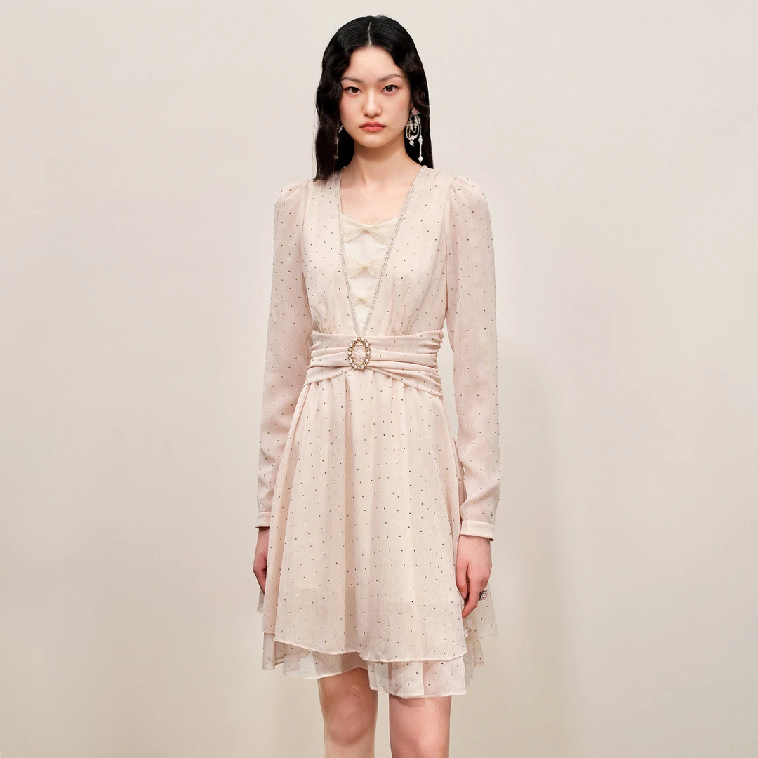 【诗语专属】MAXRIENY浪漫连衣裙秋季甜美仙女裙子修身显瘦