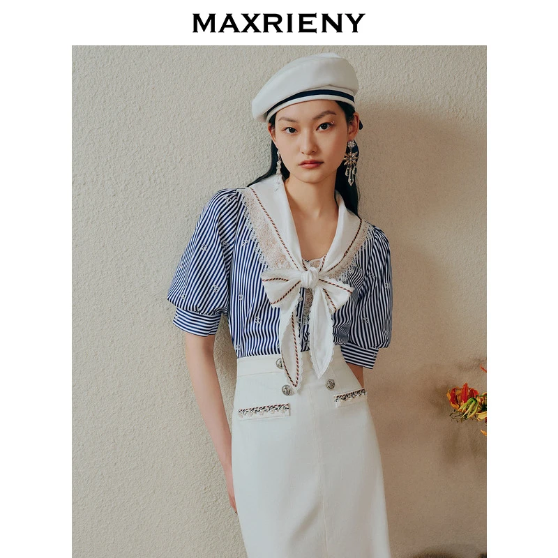 （丫头）MAXRIENY衬衫气质修身显瘦夏季