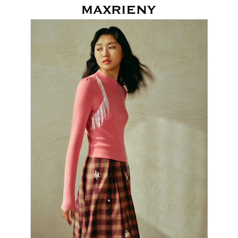 【小余专属】MAXRIENY华丽优雅流苏钉珠毛衫年冬