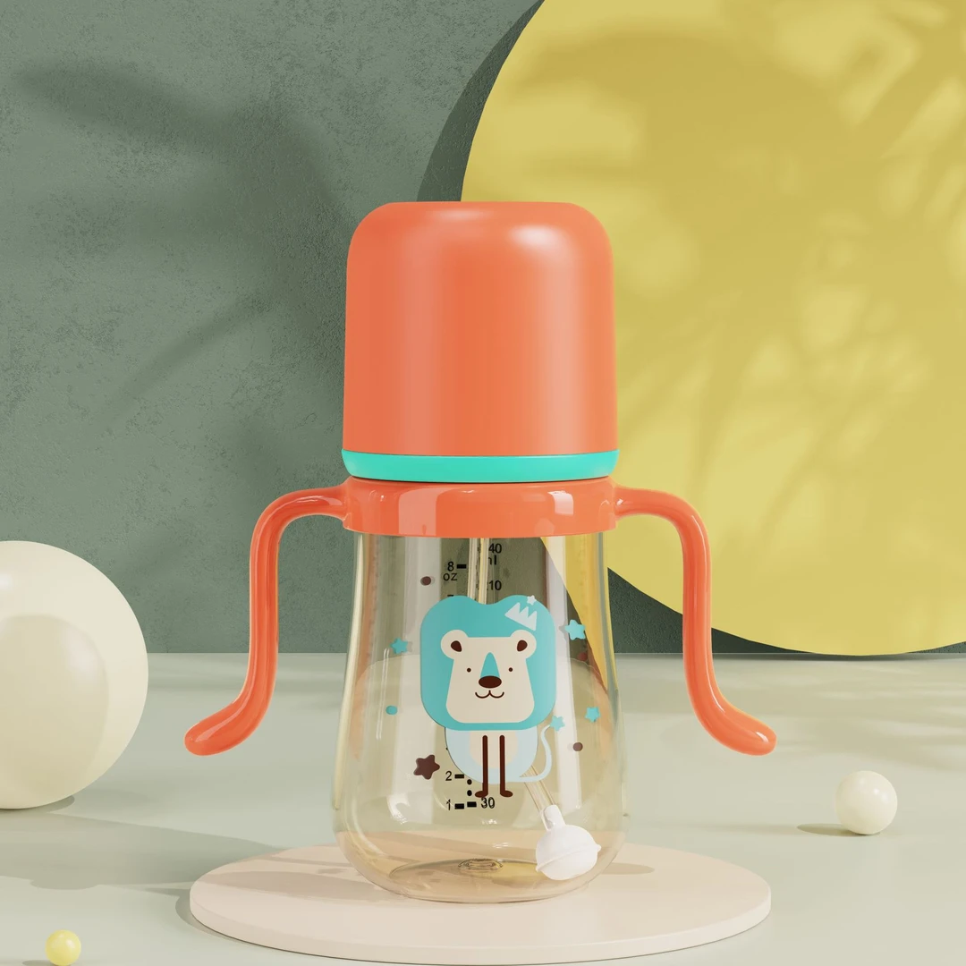 PPSU吸管学饮杯新生婴儿奶瓶水杯大容量两用防呛正品