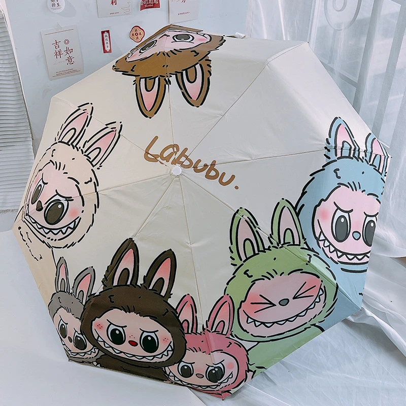 POP MART泡泡玛特全自动太阳伞遮阳伞晴雨伞折叠黑胶防晒防紫外线