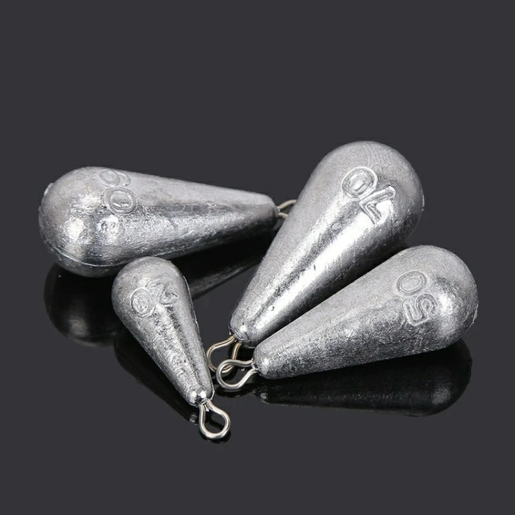 水滴型带环铅坠海钓抛竿路亚串钩远投垂钓鱼具钓鱼配件钓组配件