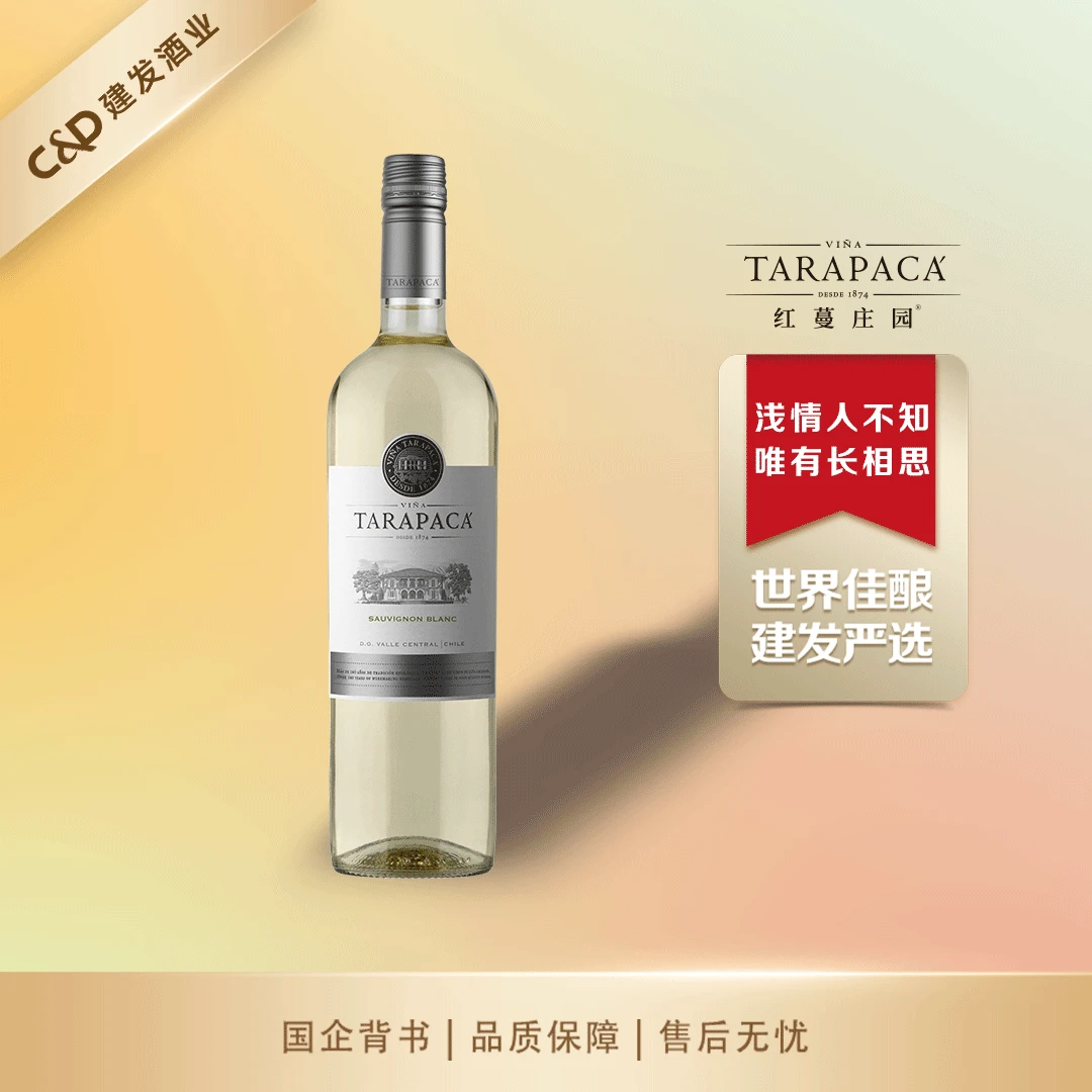 【建发酒业】智利原瓶进口红蔓庄园长相思干白葡萄酒单支装750ml
