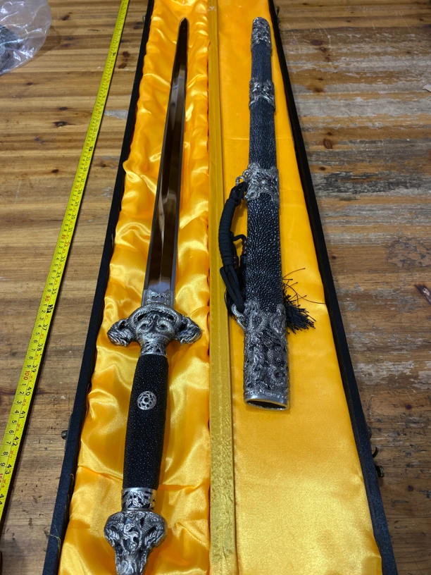 1161纯手工 白铜 鱼皮 毛铁草钢扭转 清剑未开刃