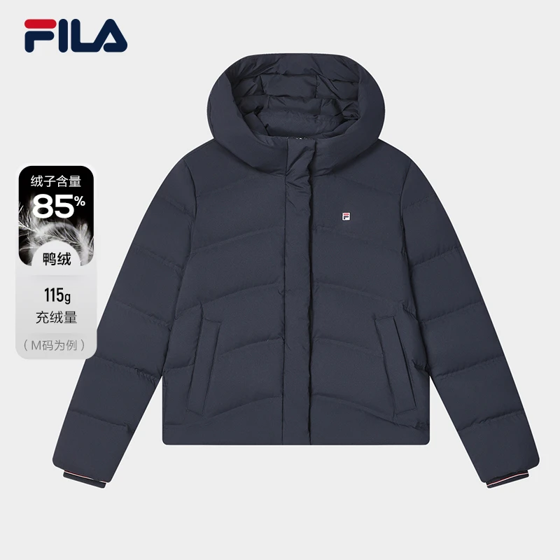 Fila/斐乐短款羽绒服女百搭时尚运动休闲连帽羽绒服F11W341917F