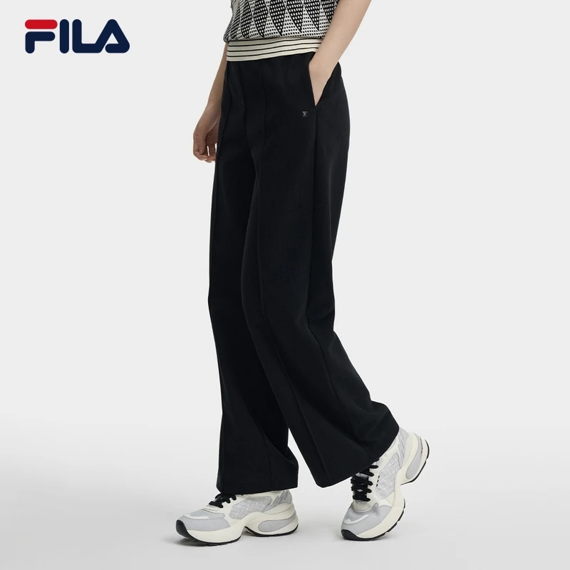 Fila/斐乐女士时尚百搭运动休闲舒适宽松针织长裤F11W443602F