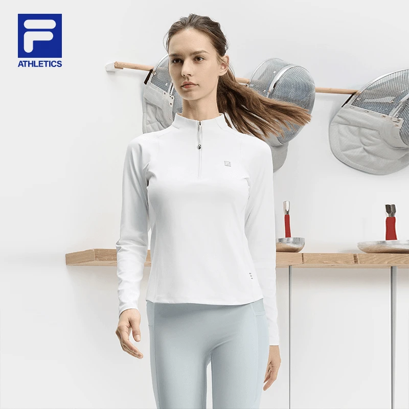 Fila/斐乐女装【风感波粒】秋冬款针织长袖雅丹风T恤A11W431207F