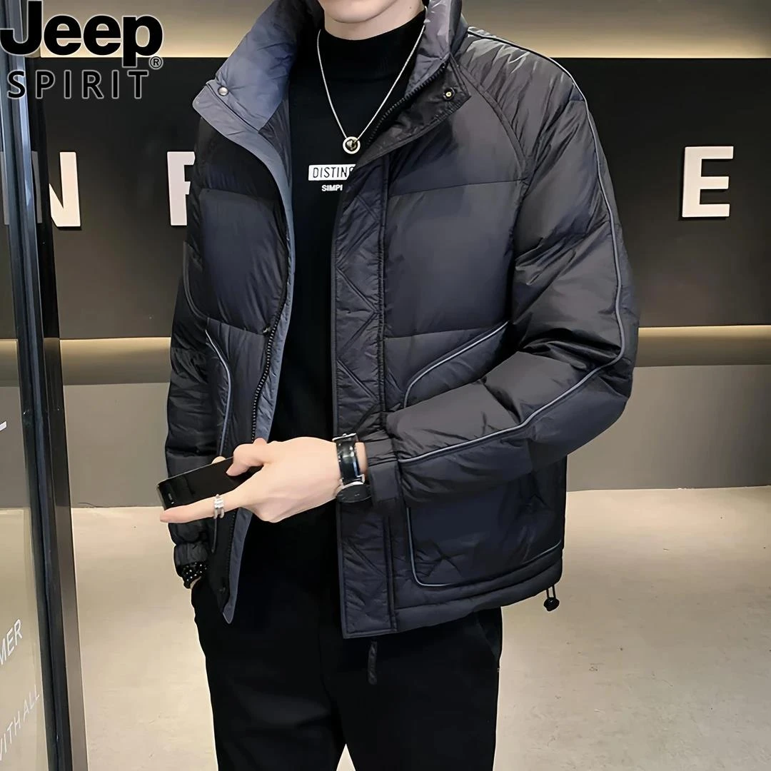 Jeep吉普秋冬季羽绒服男士外套轻薄外穿新款韩版夹克休闲宽松保暖