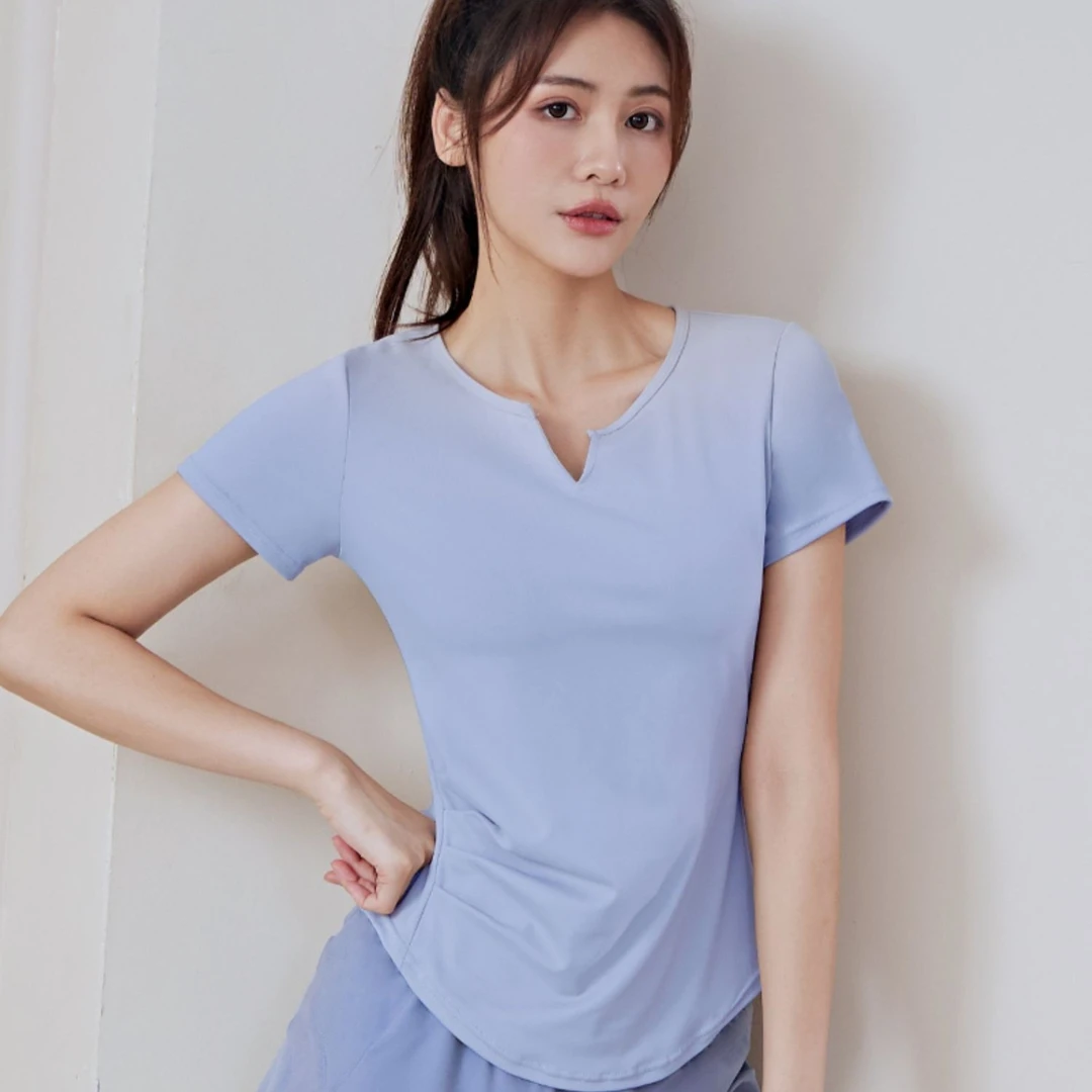Kava Gie薄新款夏季瑜伽服女专业速干普拉提健身运动短袖上衣透气