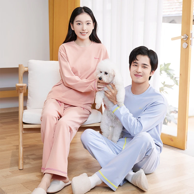 Kava Gie2024新款小自由居家服薄款保暖家居服圆领秋冬季无痕春秋