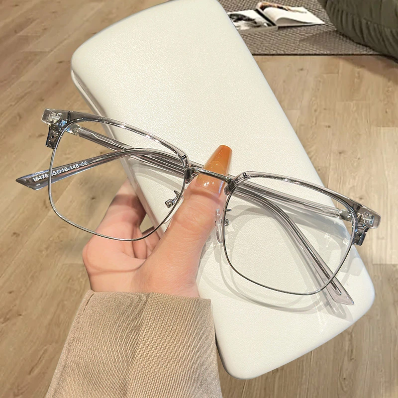 近视眼镜男款网上配镜可配度数散光超轻半框变色眼睛防蓝光近视镜