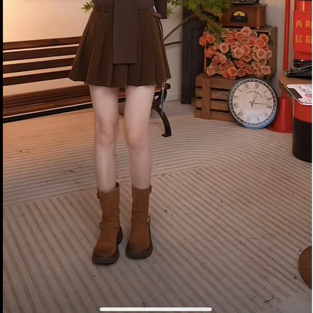 西町村屋 复古西部中筒靴  XA9D20004