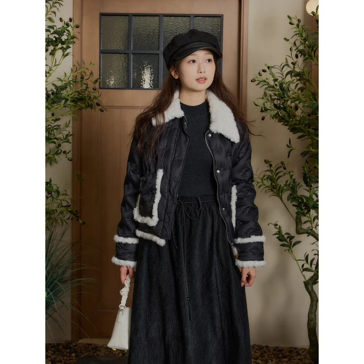 西町村屋保暖羽绒服女冬季2023新款轻薄毛领小个子外套AD8205036