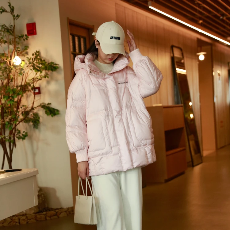 西町村屋羽绒服女2023冬季设计感学院风绗缝中长款外搭HD8205004