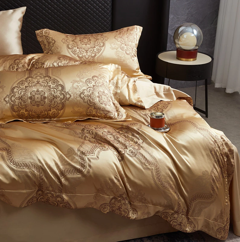 【劳伦丝】私人定制款奢华重磅真丝棉提花轻奢四件套床品