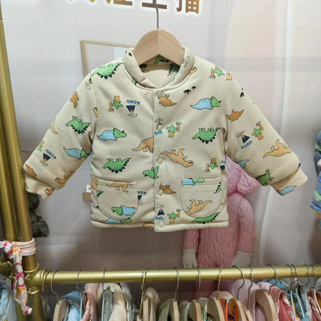 立领300克小棉衣满印冬季A类婴幼儿卡通风时尚加厚印花
