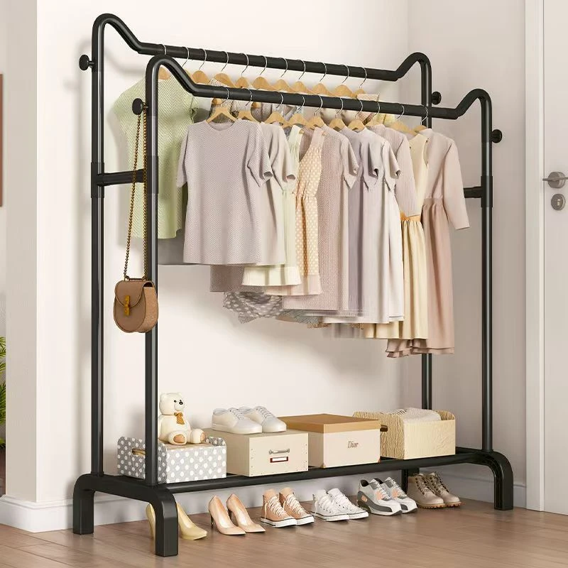 【晾衣架】猫耳朵双杆衣帽架家用落地立式晾衣架阳台挂衣架