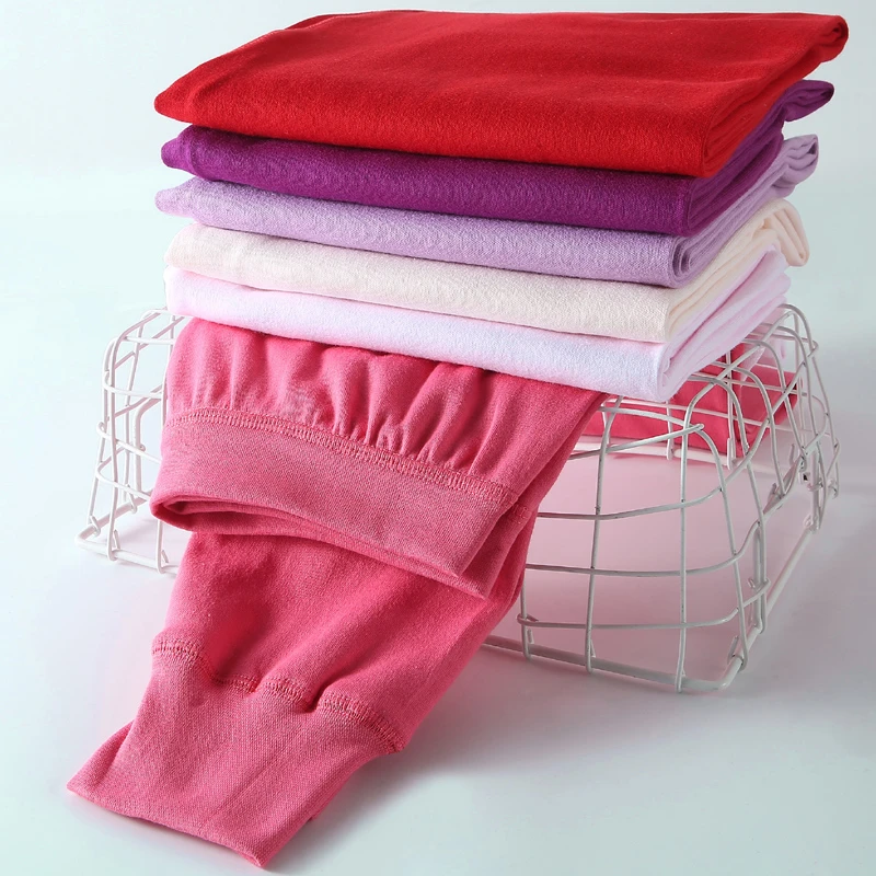 中老年妈妈女士棉毛秋裤宽松加裆老式线裤薄棉纯色薄款保暖衬裤