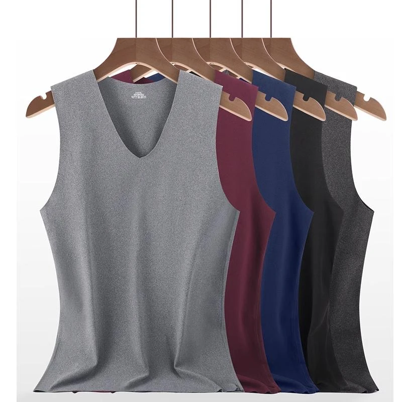 德绒保暖马甲男士厚背心宽肩双面磨绒弹力无痕无袖贴身秋冬坎肩