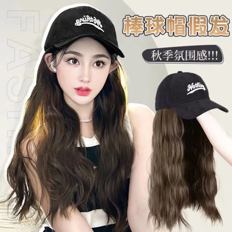 大头围刺绣棒球帽假发辫