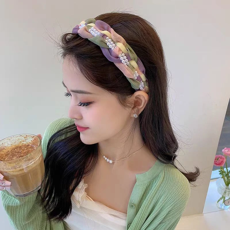 【贝姐专属】日韩系新款网纱交叉珠珠款带齿发箍